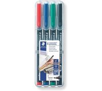 Staedtler Lumocolor 318 WP4 marcador permanente Punta fina Negro, Azul, Verde, Rojo 4 pieza(s)