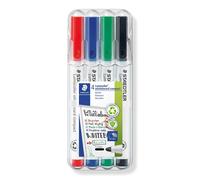 STAEDTLER Lumocolor 341 WP4. Rotuladores de colores para pizarra blanca. Estuche