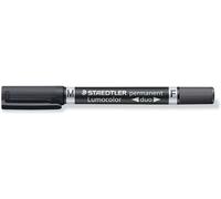 Staedtler Lumocolor 348-9. Rotulador permanente de doble punta. Diez marcadores de doble punta de color negro.