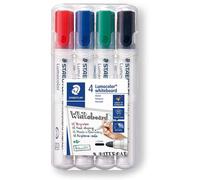 Staedtler Lumocolor 351 pack de 4 marcadores para pizarra blanca secado rápido colores surtidos