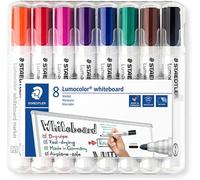 Staedtler Lumocolor 351 pack de 8 marcadores para pizarra blanca, secado rápido, colores surtidos