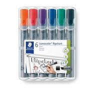 Staedtler Rotuladores para flipchart Lumocolor 356 B WP6 Estuche 6 colores