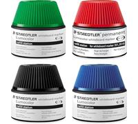 STAEDTLER Lumocolor 488 56 - Rotuladores para tarjetas de memoria (4 unidades, para 356/356 B, 15 - 20 recargas, negro, azul, rojo y verde (4 colores surtidos)