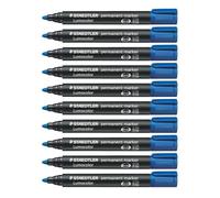 Staedtler Lumocolor - Marcador (Azul, 2 mm), paquete de 10 unidades