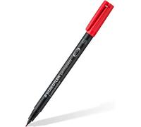 Staedtler Lumocolor 313-2. Rotulador de tinta permanente de color rojo y punta fina. Caja con 10 unidades.