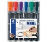 Staedtler Lumocolor Permanent Marker 352 WP6 - Marcador permanente punta redonda de 2 mm aprox. Estuche exclusivo STAEDTLER box con 6 rotuladores en colores surtidos