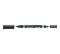 STAEDTLER Lumocolor permanente marcadores 348 B 9 Duo, rellenable, 0,6 mm y 1,5 - 4 mm), color negro