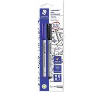 Staedtler Lumocolor - Rotulador de punta fina para pizarra blanca (F/0,6 mm, 2 unidades), color azul y negro