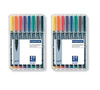 STAEDTLER-317 WP8 ST Estuche 8 rotuladores Retro Permanente con Punta Media, Color Negro/Transparente, (317WP8)
