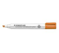 STAEDTLER Lumocolor Rotuladores para pizarra blanca naranja 10 unidades | Punta en cuña de 2,0-5,0 mm, tecnología DRY SAFE - borrables - N.º de art. 351 B-4