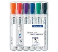 STAEDTLER Lumocolor Rotuladores para Pizarra Blanca, Punta Redonda, Pack de 6