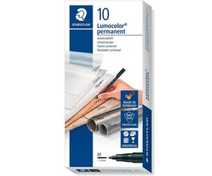 Staedtler Lumocor 317 Caja 10 Rotuladores Permanentes 1.0mm Negro