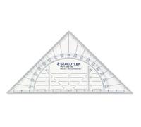 STAEDTLER Mars 568 Squadretta con goniometro - 16 cm, infrangibile | Squadra trasparente con piedini anti-china, fori per raccoglitore - scuola - Art.-Nr. 568 38