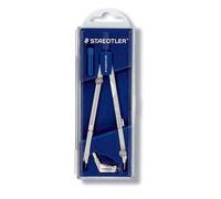 STAEDTLER Mars Basic 554 T01 554 - Set de dibujo con compás y alargador con caja (tapa abatible) Plateado