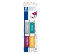 STAEDTLER Mars - Borrador de sándwich (plástico), color Paquete de 4 colores variados.