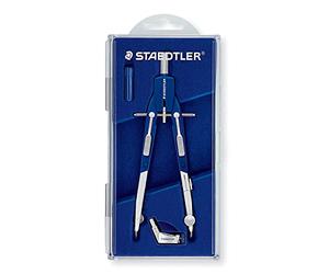 STAEDTLER Mars Comfort 552 Compás de ajuste rápido - hasta Ø 360 mm | Mecanismo de botón pulsador con guía de husillo - brazos articulables - Art.-Nr. 552 01