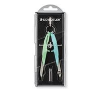 STAEDTLER Mars Comfort 556 Compás - verde pastel/azul, Ø 23 cm | Compás de precisión de ajuste rápido, guía de husillo & cabezal de resorte - con estuche - Art.-Nr. 556 00-PA1