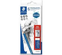 STAEDTLER Mars Lumograph 61 100 C6 - Estuche con 6 Lápices de grafito Mars Lumog