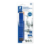 STAEDTLER Mars Lumograph Graphite Watercolor Pencils Kit Set of 3 In