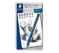 Staedtler Mars Lumograph - Lápices (12 unidades, estuche metálico)