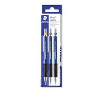 STAEDTLER Mars Micro 775 SC WP3. Pack de 3 portaminas de anchuras variables, Azul/Negro