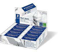 Staedtler Mars Plastic 526 50. Goma de borrar de color blanco, Caja con 20 unidades.