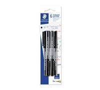 Staedtler Medium Stick 430 - Bolígrafo (6 unidades), color negro