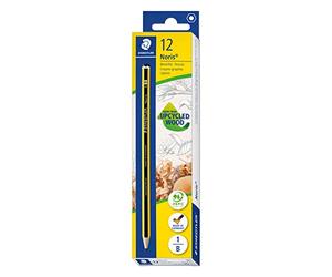 Staedtler Noris 120-1. Lápices de madera certificada. Pack con doce lapiceros de grafito B