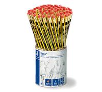 STAEDTLER Noris 122 KP72 ST - Lápices grafito HB con goma de borrar, Bote 72 lápices