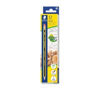 Staedtler Noris 122-HB. Lápices de madera certificada. Caja de 12 lápices con goma y mina HB.