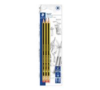 Lápices de grafito con goma, grosor nº2, dureza HB, pack de 3 unidades ㅤ