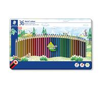STAEDTLER Noris 185 M36. Lápices de colores ecológicos. Caja de metal con 36 unidades.