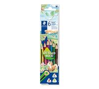 STAEDTLER Noris 187 C6. Caja con 6 lápices de colores variados. | De madera reciclada, ergonómicos y con superficie antideslizante - Niños - N.º de art. 187 C6