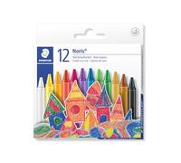 STAEDTLER Noris 220 NC12 - Ceras redondas con envoltura de papel. Caja 12 ceras colores surtidos