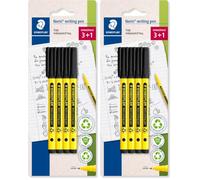 STAEDTLER Noris 307-9 BK4 - Bolígrafo para escritura a mano, color negro, paquete de 8