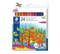Staedtler Noris 325 C24 - Rotuladores punta de fibra 1 mm aprox. con capuchón ventilado. Caja con 24 rotuladores de colores surtidos
