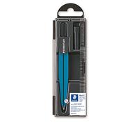 Staedtler Noris 550 50 M1. Compás escolar de precisión para la iniciación al dibujo, con obtusángulo y aguja roma. Color azul metálico.
