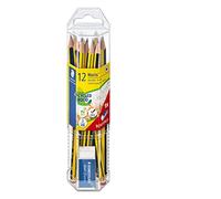 Staedtler Noris 61 120 P1. Lápices de madera certificada. Paquete con 12 lápices 2HB y una goma de borrar.