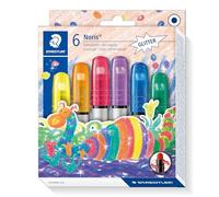 Staedtler Noris Club 2390M C6. Ceras con textura gel. Pack con 6 unidades de colores con purpurina variados.
