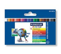 Staedtler Noris Club 241 NC16. Lápices de cera para colorear. Caja con 16 ceras de colores variados.
