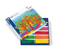 STAEDTLER Noris Club 325 C144 Felt Tip Pens School Box in Box with Cardboard Div