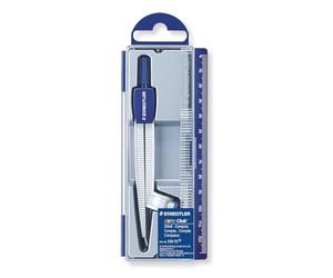 Staedtler NORIS CLUB 550 55. Compás escolar de precisión con obtusángulo y aguja roma. Estuche con adaptador universal.