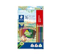 Staedtler Lápices de colores Noris Colour – 16 piezas brillantes, forma triangular, estuche de cartón