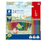 Staedtler Lápices de color Noris Colour 187 C18P1 WOPEX triangular ergonómico 24 lápices en estuche