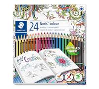 Staedtler Noris Colour - Paquete de 24 lápices de colores | Color intenso, agarre antideslizante - edición especial en madera upcycled - Art.-Nr. 185 C24JB