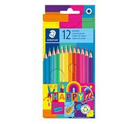 Staedtler Lápices de colores Noris Happy con colores altamente pigmentados, forma hexagonal clásica y mina suave, 12 lápices de colores en estuche de cartón, 146 C12 HA