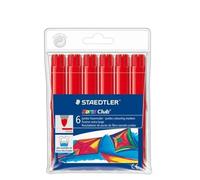Staedtler Noris Jumbo 340 pack de 6 rotuladores jumbo de punta de fibra 3 mm rojo (340)