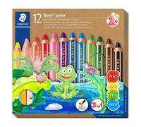 STAEDTLER Noris Junior 140 C12 Lápiz de color extra grueso 3 en 1: lápiz de colo