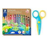 Staedtler Noris Junior 140 C12P2X - Lápices de colores y tijeras de seguridad 3 en 1