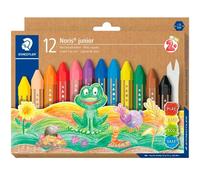 STAEDTLER 224 C12 Noris Junior Wax Crayons for 2 years+ - Assorted Colours (Pack